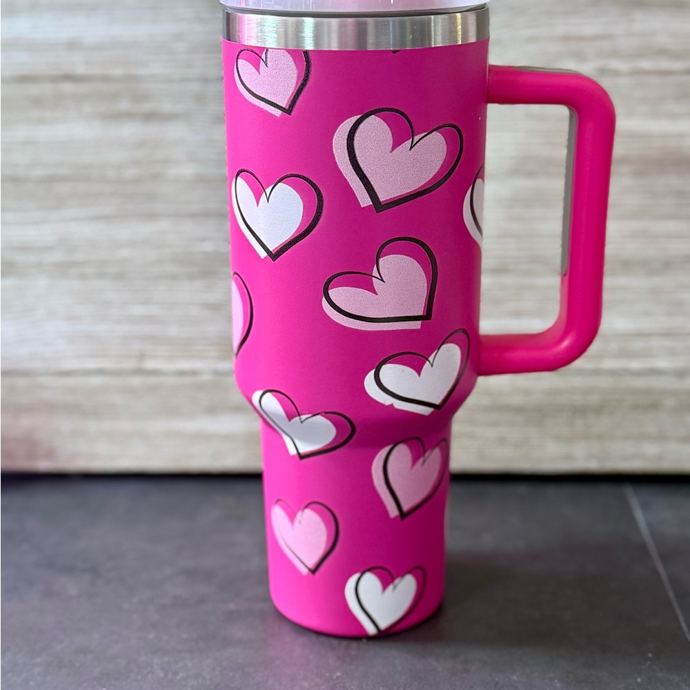 Pink Heart Travel Mug